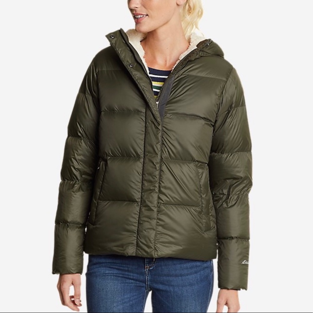 Eddie Bauer women’s Stratuslite Down Hoodie puffer